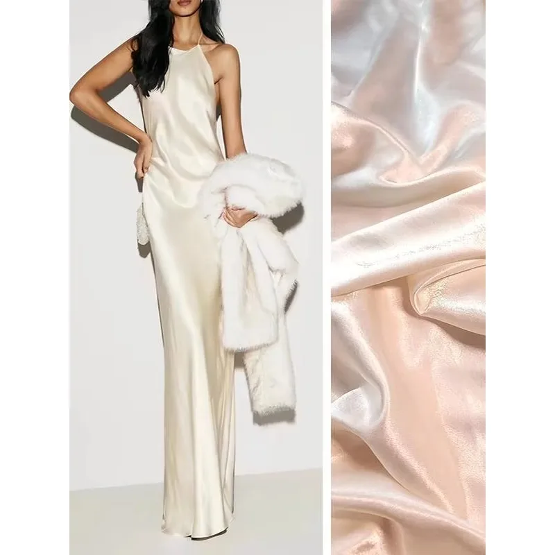

Acetic acid satin Dress Suspender Skirt Set Imitation Silk Cool Feeling Acetate Satin Wrinkle Resistant Half Skirt Home Wear