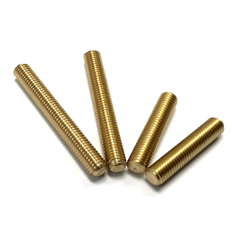 Din796 M2-M16 barra rosqueada completa de latão sólido totalmente cobre rosca métrica haste parafusos parafuso prisioneiro comprimento fixadores hastes 25-500mm