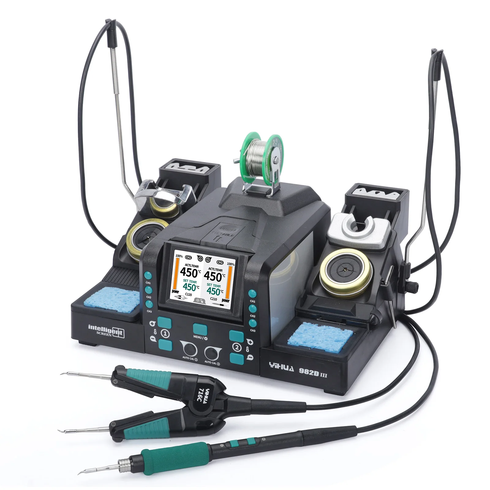 YIHUA 982D-III Compatible With C210  C245 Micro Tweezers 2-IN-1 Precision Soldering Station