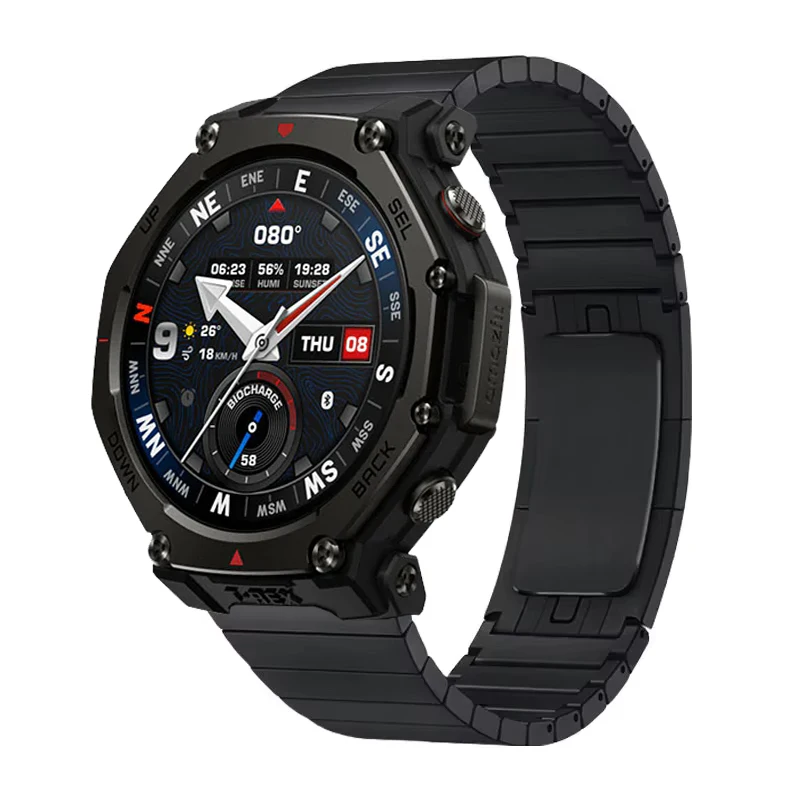 22mm Luxury Metal Band For Amazfit T-Rex 3 Pro 48mm Link Stainless Steel Strap For Amazfit Bip 6 5/Cheetah Round/Pro/Balance 2