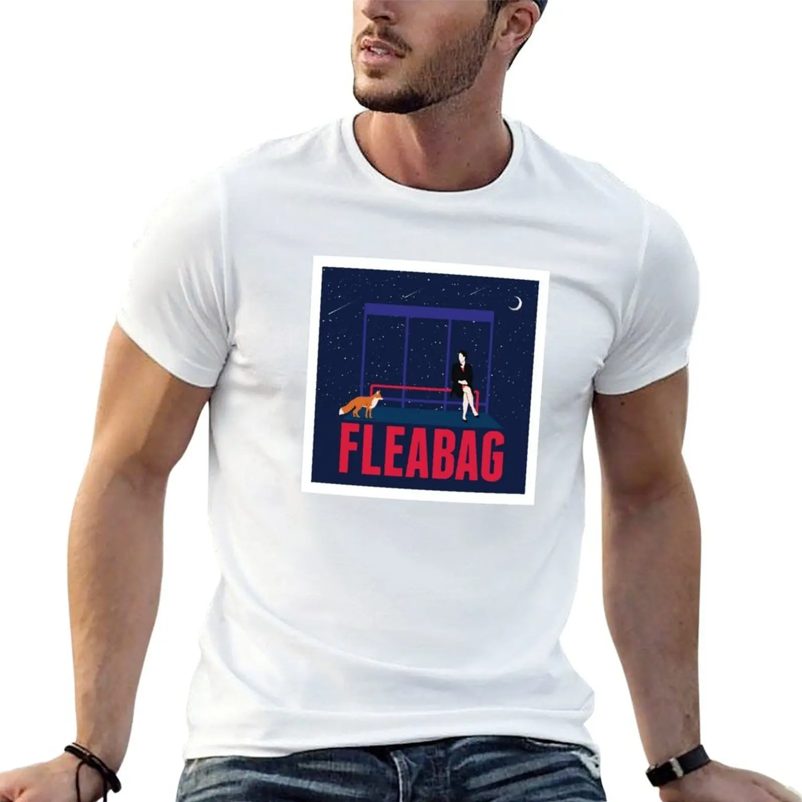 Fleabag With a Fox at Night T-Shirt topping funny shirt cotton heavyweight t shirts for men