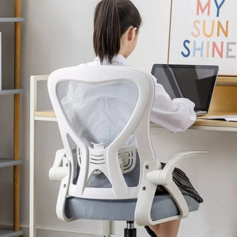 Computerstoel voor thuiskantoor Comfortabele rolstoel Ergonomische bureaustoel met lendensteun Draaibaar rollend