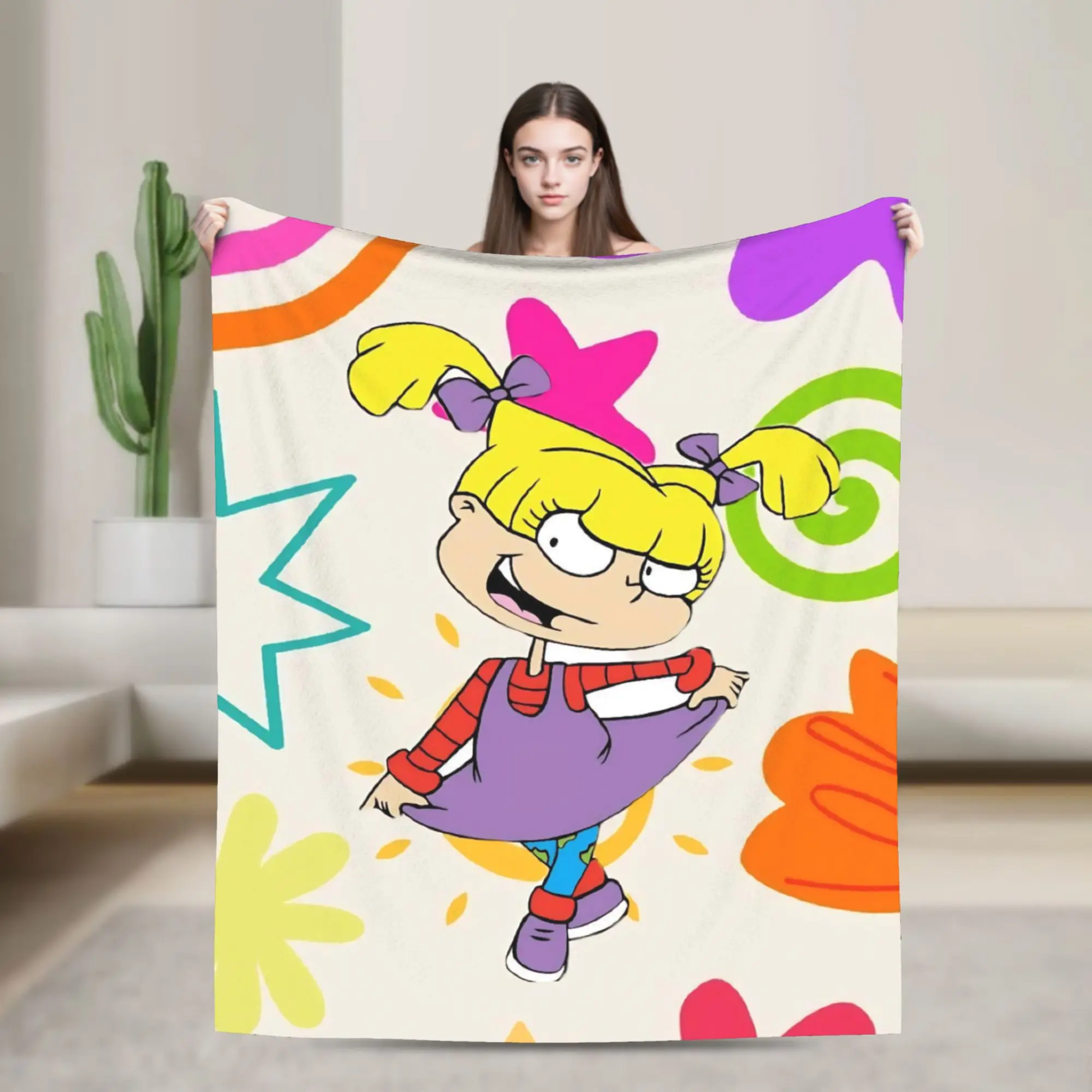 Cartoon R-Rugrats Blanket Multi-size Super Soft and Warm  Throw Blankets for Sofa Couch and Bed