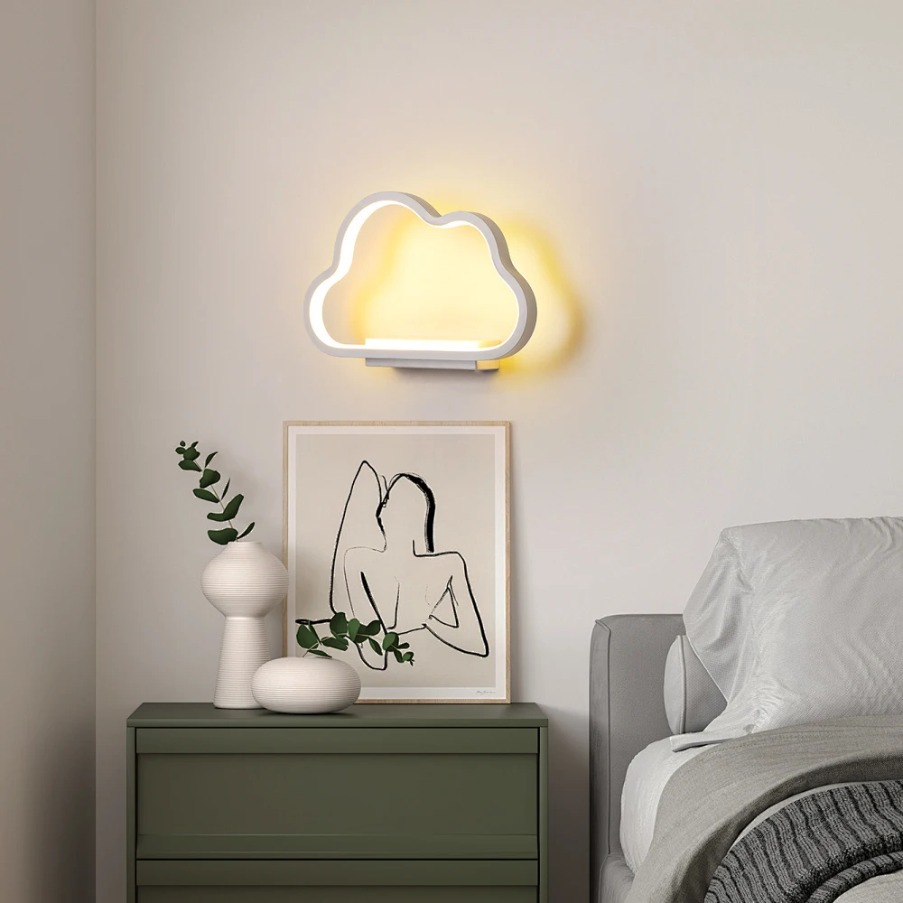 

Cloud Wall Light for Bedroom Lamp Bedside Children's Room Kids Creative TV Background Stairway Aisle Indoor LED Lights Sconce