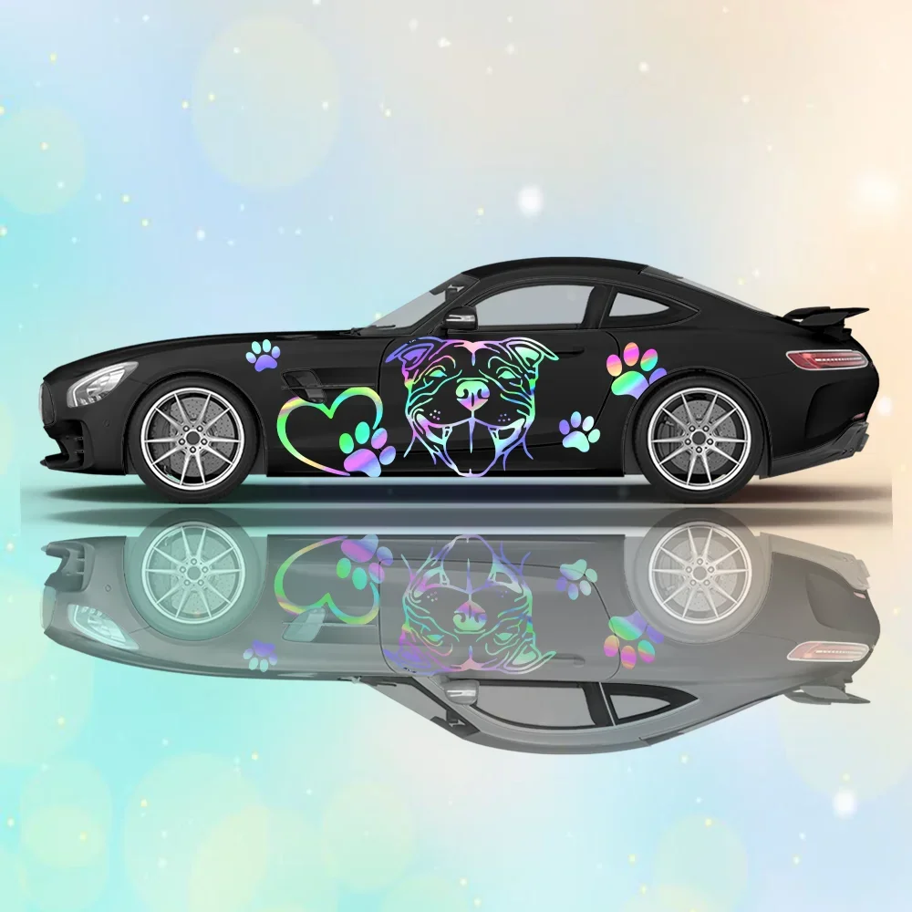 

Виниловая наклейка в форме собачьей лапы в форме сердца, самоклеящаяся наклейка из ПВХ, подходит для грузовиков, внедорожников, декора, автоаксессуары, подарок