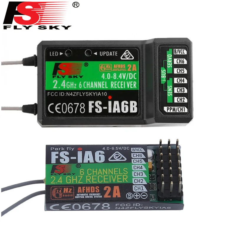 Oryginalny odbiornik FlySky 2,4 GHz 6CH RC AFHDS FS IA6, IA6B 2.4G 6-kanałowy FLY SKY z tworzywa sztucznego do samodzielnego montażu samolotów FPV RC i dronów. — Zdjęcie 2 z 2
