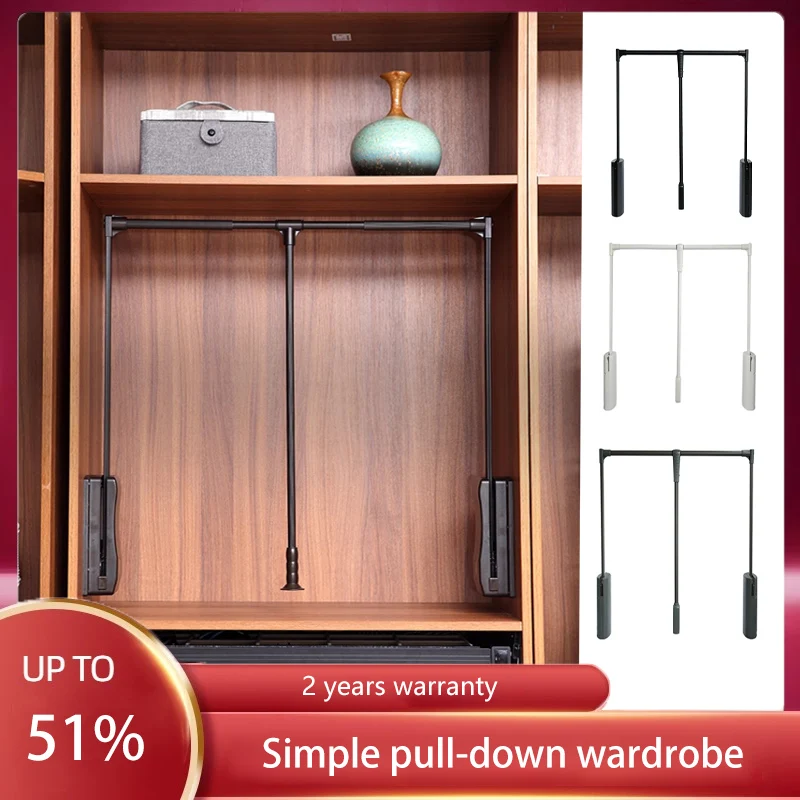 

Pull-Down Clothes Rail Narrow Cabinet Cross Bar Wardrobe Hardware Telescopic Clothes Rail Clothes Lift In The Cabinet