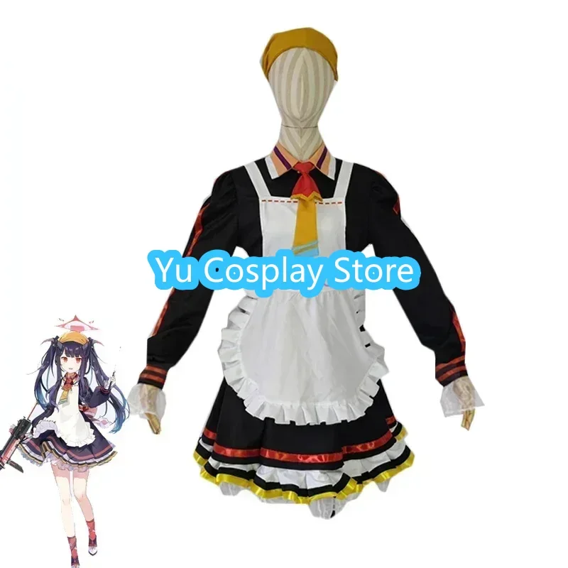 AIKIYO FUUKA Cosplay Costume Game Blue Archive Cosplay Cute Party Dress Maid Suit Halloween Carnival Uniforms Custom Made