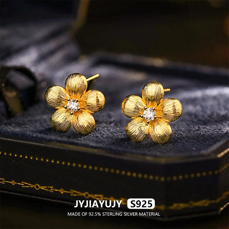 

JYJIAYUJY 100% полностью оригинальные серьги из стерлингового серебра S925 элегантные 15 мм Цветок Винтажный Стиль Циркон Модные ювелирные изделия подарок JYE71