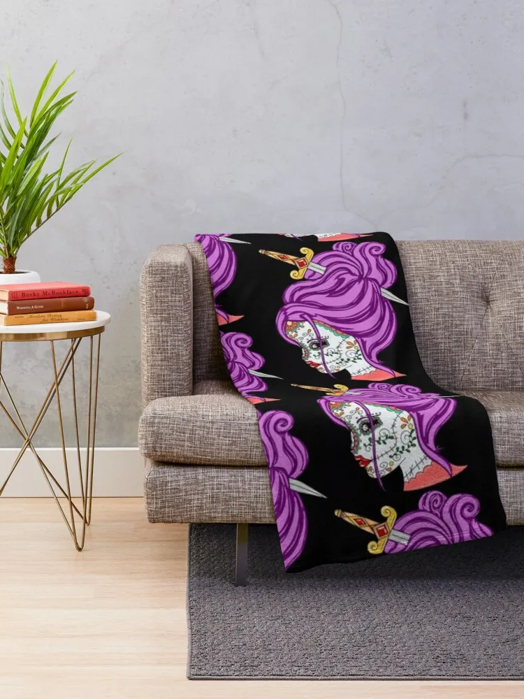 Sugar Skull Dagger Throw Blanket Picnic Decoratives Blankets Sofas Of Decoration Blankets