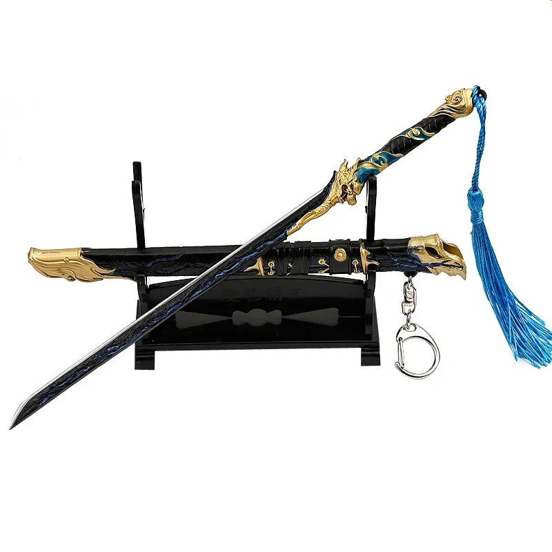 22cm Naraka: Bladepoint Game Peripherals Black Gold Ancient Knife Toy Sword Metal Crafts Ornament Toy Model Children's Toys Gift