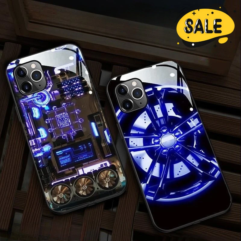 

Fashion Smart LED Light Glow Luminous Magnetic Phone Case for IPhone 15 14 13 Pro Max 14 15 Plus Anti-scratch Protector Cover
