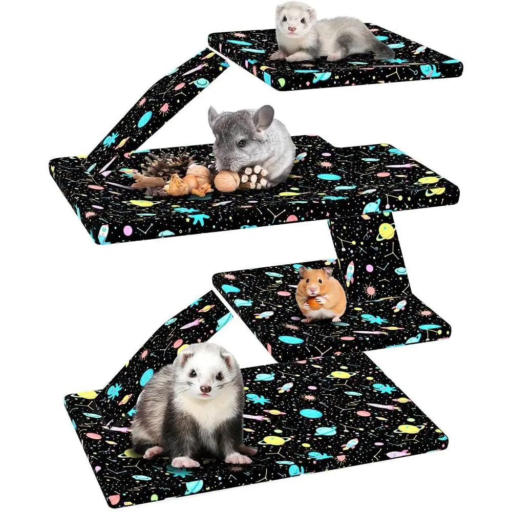 

Cage Liners, Nation & Critter Cages, Waterproof Chinchilla Accessories, Washable Bedding, Small Animals (Black, Double Unit Set)