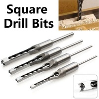 4PCS/Set Square Hole Drill Bits Twist Auger Mortising Chisel Bore Bit High Hardness DIY Furniture Woodworking Hole Chisel Tool