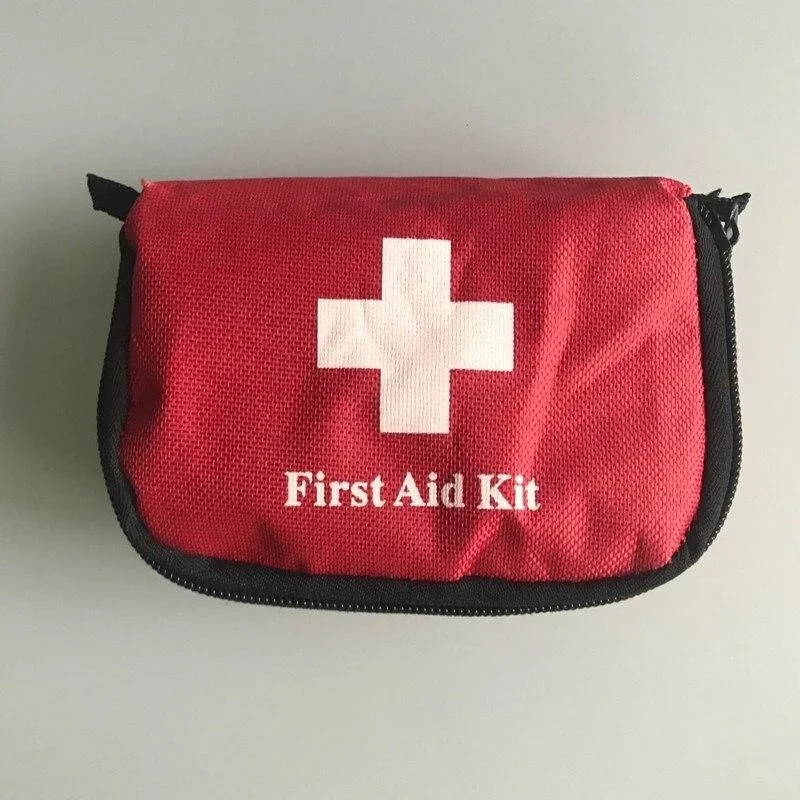 Peralatan pertolongan pertama portabel, tas wadah penyimpan pil obat darurat untuk Travel Survival Kit tas kosong 14x10x5cm