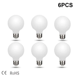 Лампа Edison светодиодный Globe E27 5W G80, матовая стеклянная лампа 85-265V, теплый белый свет 2700K, естественный белый свет 4000K, холодный белый свет 6000K, лампа