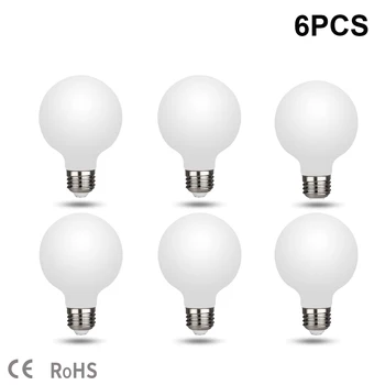 Edison LED หลอดไฟ E27 5W G80 Frosted Glass หลอดไฟ 85-265V Warm White 2700K สีขาวธรรมชาติ 4000K สีขาว 6000K Lampada