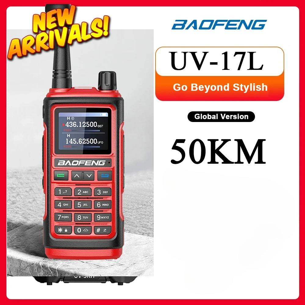 

Baofeng-Long Range Portable Walkie Talkie FM Amateur Professional Two Way CB Ham Radio UHF, VHF, Hunting, UV-17 Pro, UV-17L, 10W