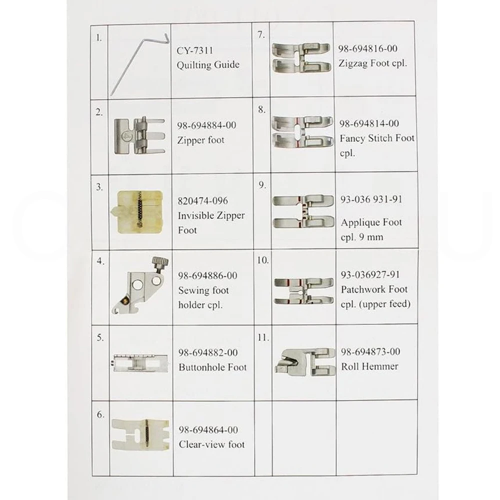 11PCS Set Snap On Presser Walking Foot/Feet Fit For Pfaff 1000-7570 with IDT Walking Foot Sewing Accessories Parts #CY-011-001
