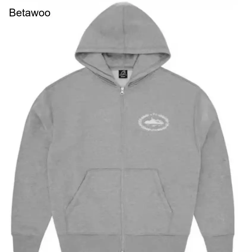 Herren Casual Zip-Up Hoodie Einfarbige Fleecejacke mit Taschen Reißverschluss-Sweatshirt Oberbekleidung