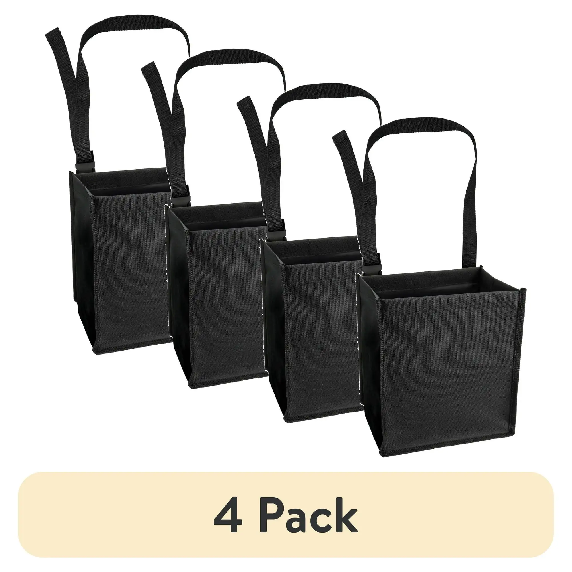 

4-пакетный складной портативный автомобильный мешок для мусора с автоприводом, универсальный автомобильный органайзер (черный)