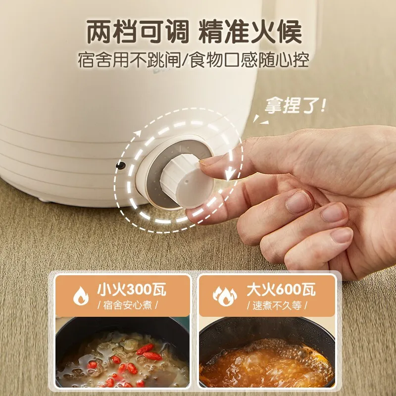 หมี1.6L Mini ไฟฟ้าหม้อหุงข้าวไฟฟ้าหม้อข้าวหม้อหุงข้าวไม่ติดเครื่องปั่นอาหารไอน้ำ Double Layer หม้อร้อน Multicooker