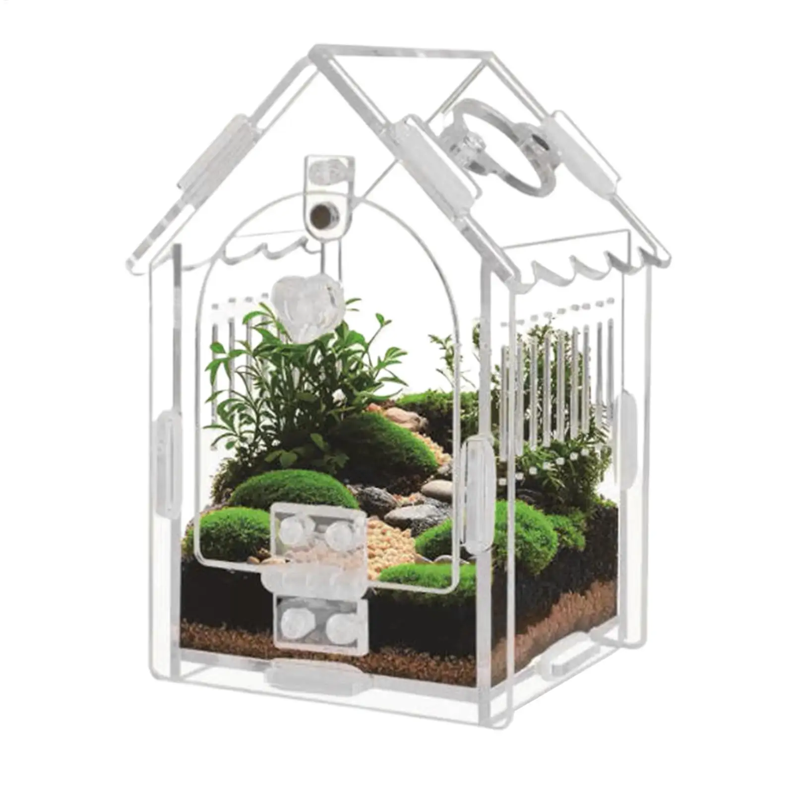 Reptilien-Zuchtbox Transparenter Tierbehälter Kleines Reptilien-Terrarium für Bartagamen, Frösche, Schlangen, Geckos