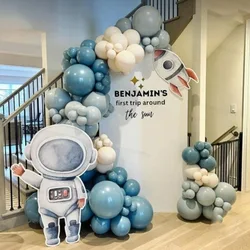 Outer Space Birthday Balloons Astronaut Balloon Arch Garland Kit Galaxy Party for Birthday Baby Shower boys Party Backdrop Decor