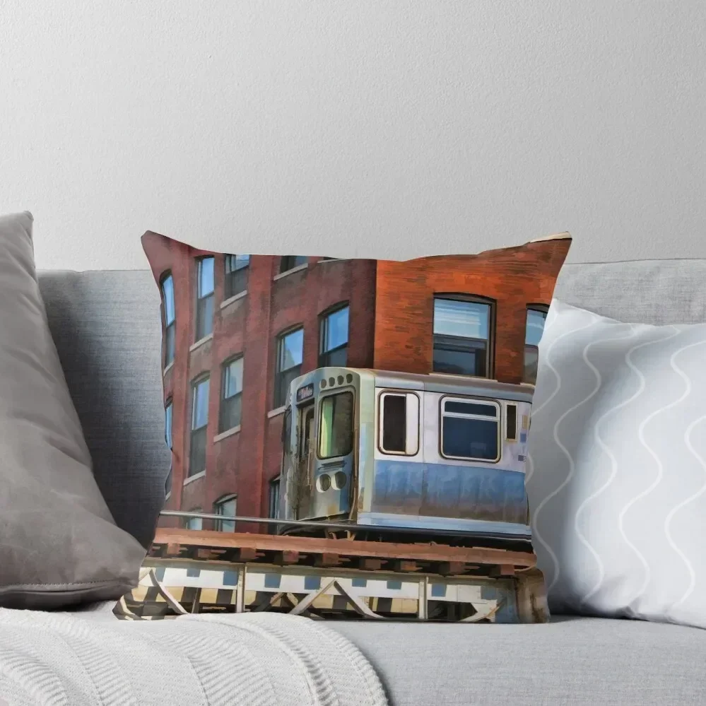 

Chicago El and Warehouse Throw Pillow Decorative Sofa Cushions Christmas Covers Bed pillowcases pillow