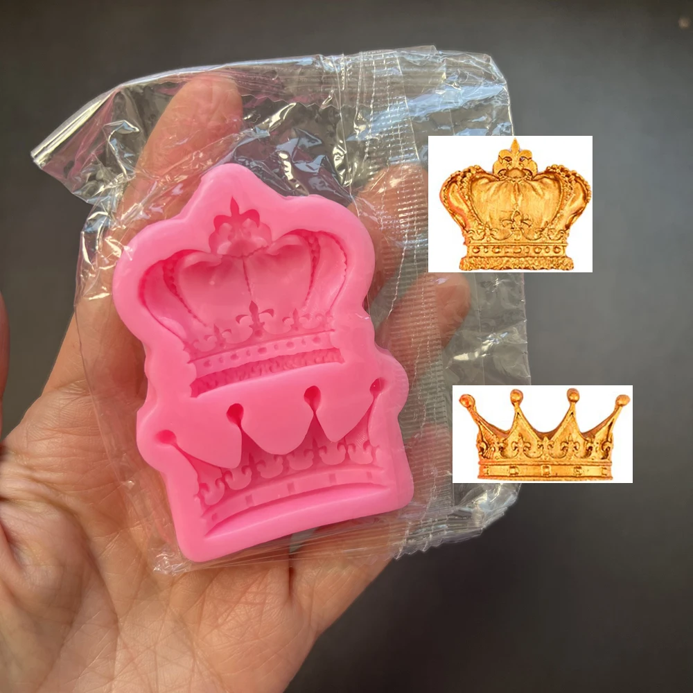 Queen King Crown Shape Liquid Silicone Mold for UV Resin Jewelry Making Charms Pendant Decorative Accessory Crafting Tool