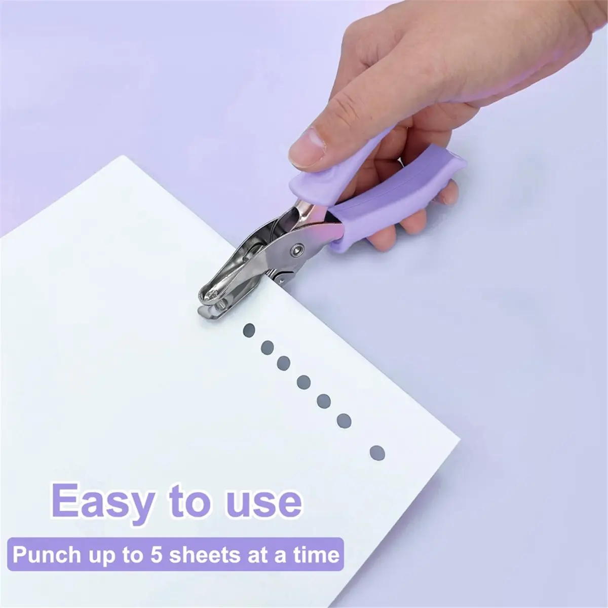 Single Hole Punch 6MM Hole Puncher for Crafts, One Hole Paper Punch with Soft Grip Handle, Small Hole Punch Adults