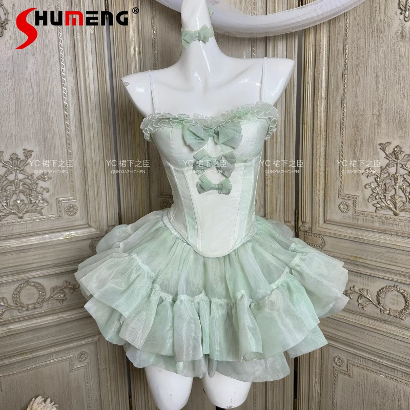 

Новый милый топ принцессы во французском стиле, съемные аксессуары для дня рождения, камзолы без бретелек с открытыми плечами, комплект шорт