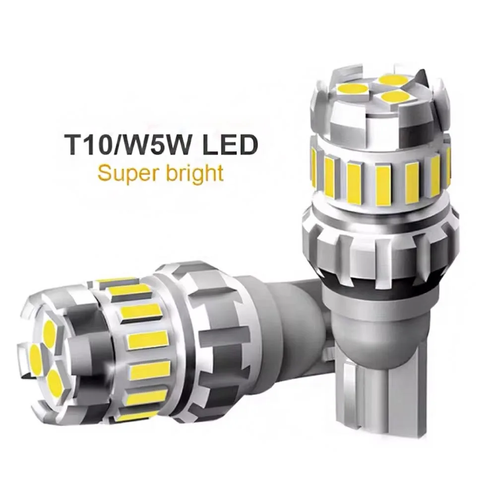 

2PCS Car LED Width Indicator License Plate Light T10 Super Bright 6500K White 12V Error Free Anti Flicker Small Bulb