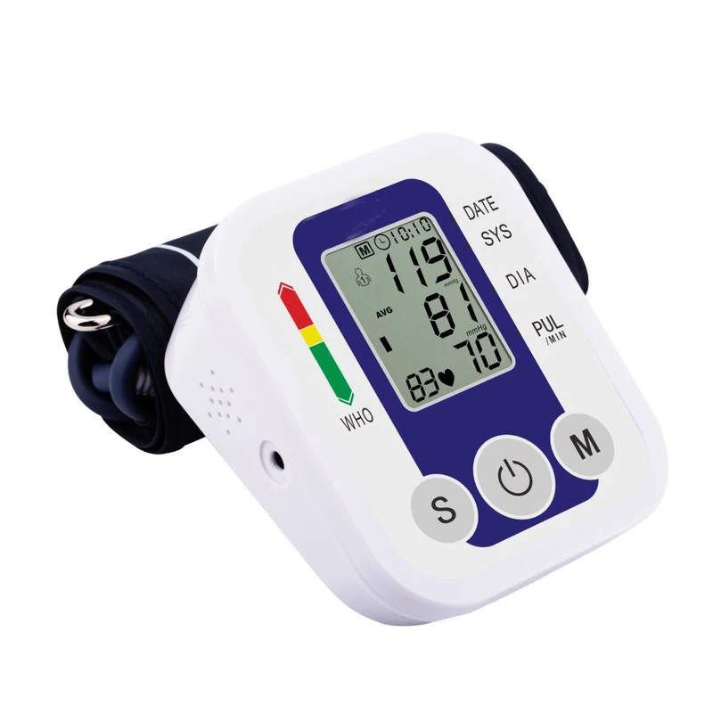 

English broadcast Upper Arm blood pressure monitor Pulse Gauge Meter BP Heart Beat Rate Tonometer Digital LCD Sphygmomanometer^^