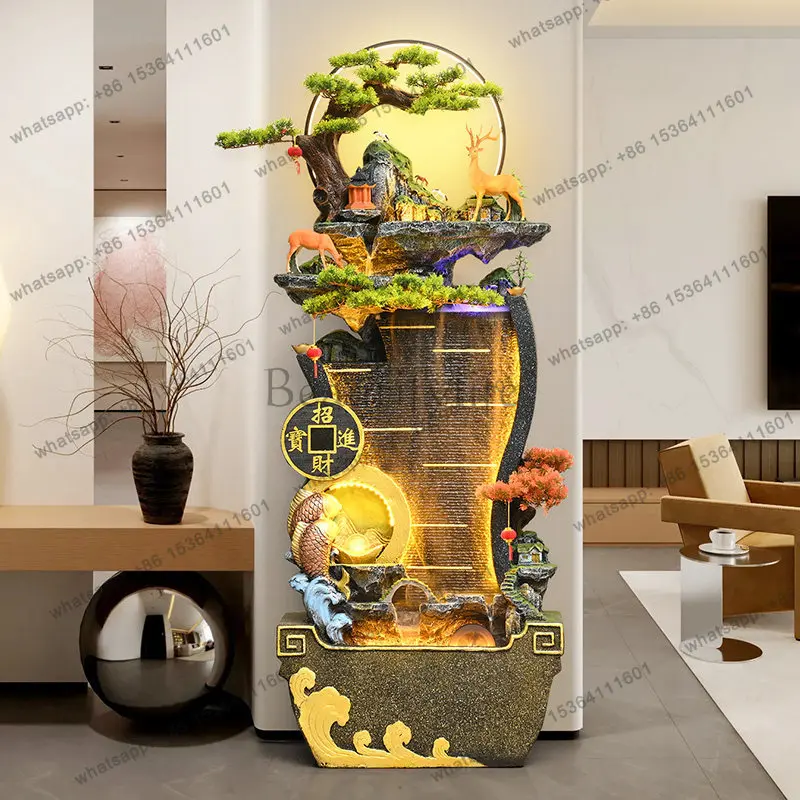 Rockery flowing water makes money ornament office alpine circulating water landscape floor decoration