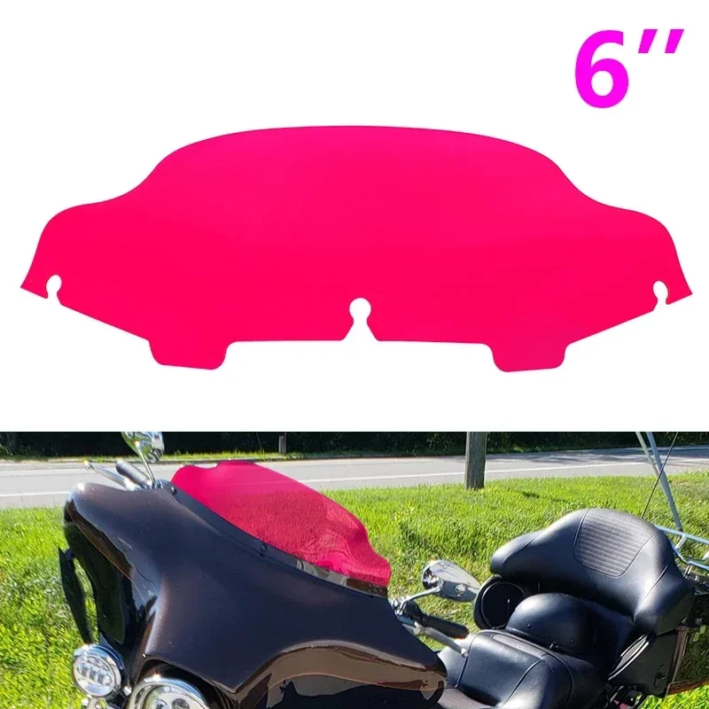 

6" Motorcycle Front Windshield Red Windscreen Accessories For Harley Touring Electra Glide Classic CVO FLHTCSE 1994-2013