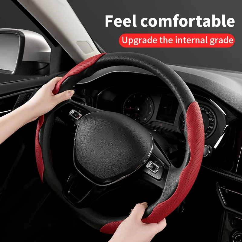 Nappa car steering wheel cover, sport ultra-thin anti slip card cover, all season handle cover, modified decorative accessories