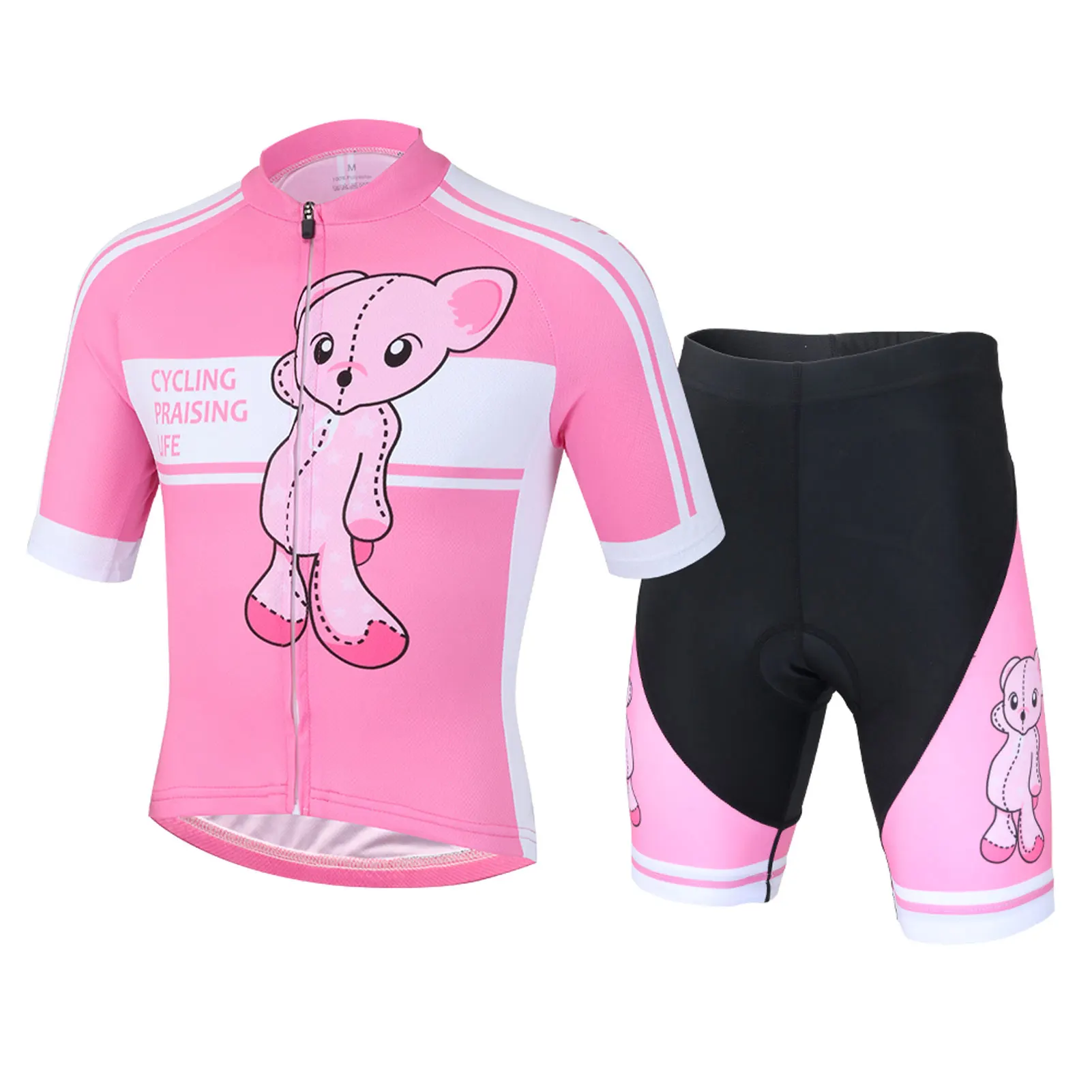 Kids Cycling Jersey Set Cartoon Children's Cycling Clothing Set Summer Bike Riding Jersey Shorts Quick Dry Bicycle Jersey Suit