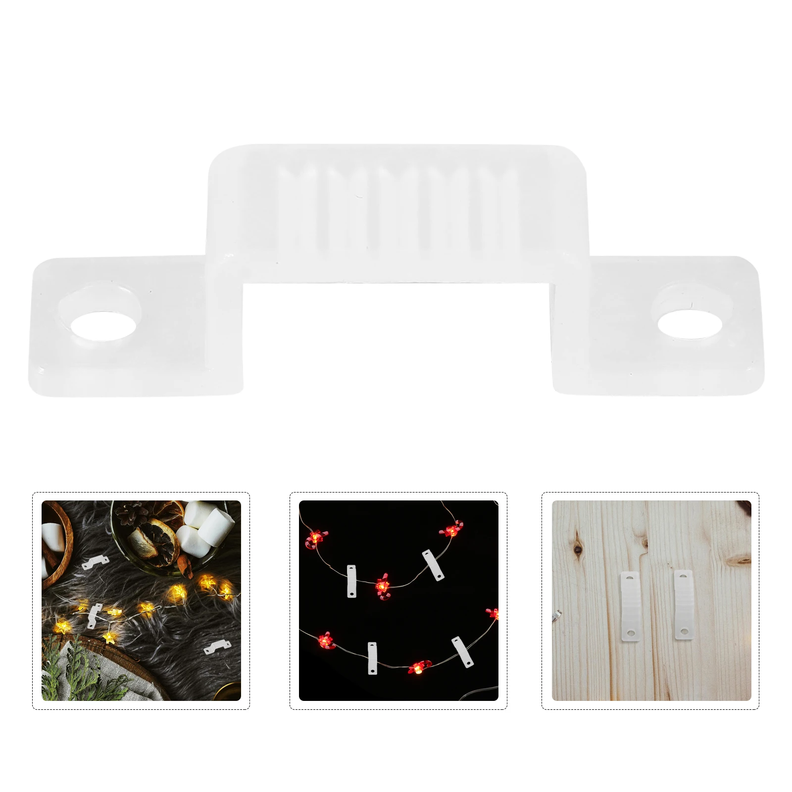 

100pcs Led Mounting Transparent Holders Durable Plastic Fixing Buckles For Led String Lights Fastening Bracket Rope Clips Clamp