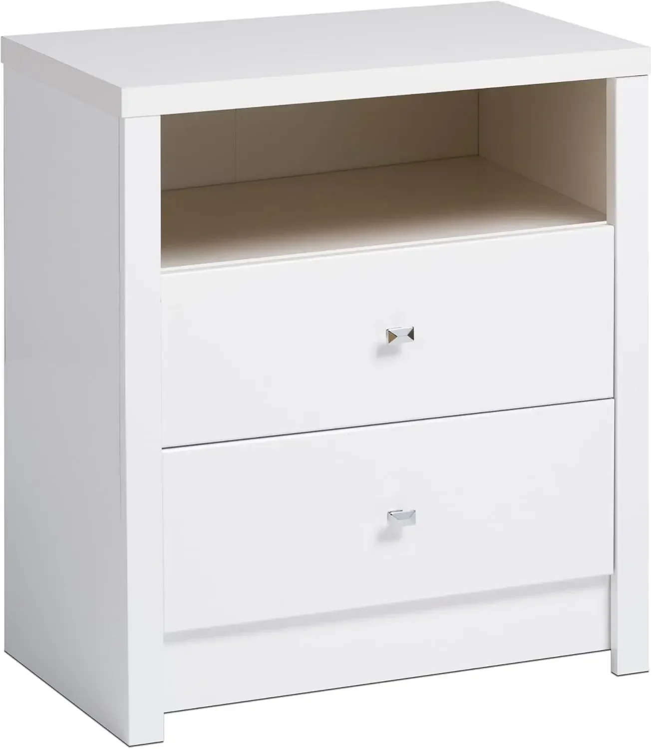 Calla Contemporary Tall Nightstand Side Table with 2 Drawers, Functional 2-Drawer Bedside Table 15.25