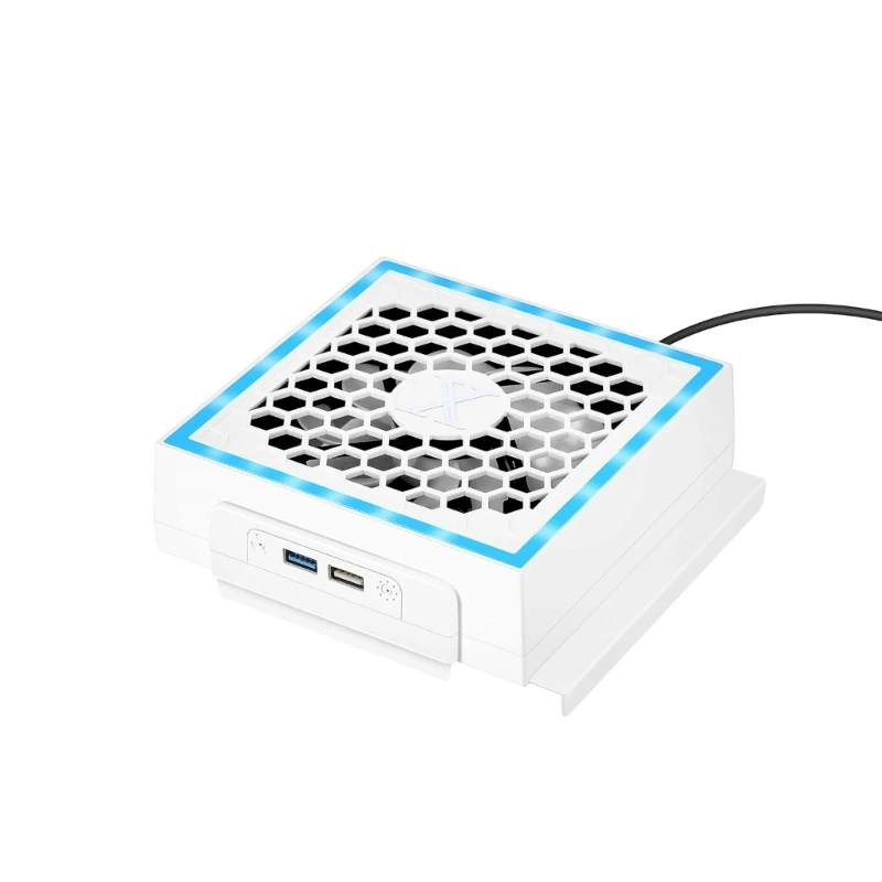 Console Cooling Fan for Series Cooling System with 2 USB Port & Light 3 Speed Adjustable Low Noise Cooling Fan N58E