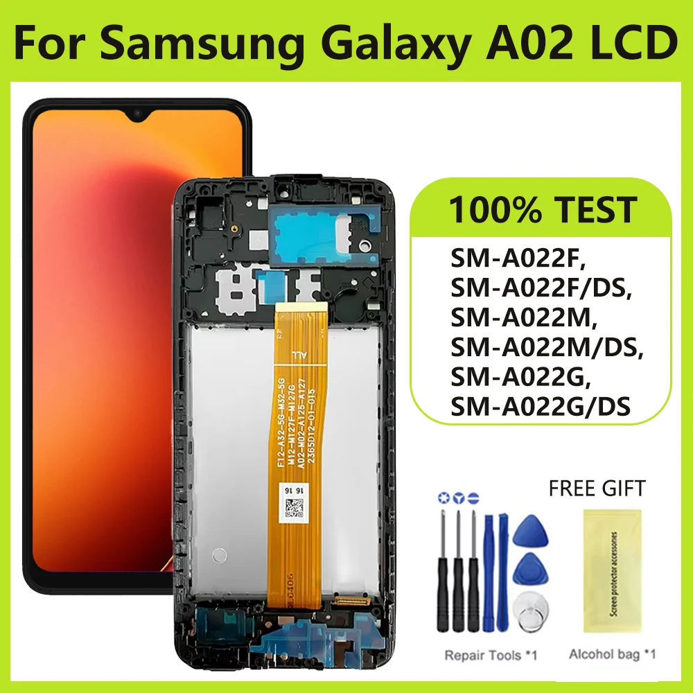 6.5 inch For Samsung Galaxy A02 Display A022 A022M A022F A022G SM-A022F LCD display touch screen with frame assembly Replace