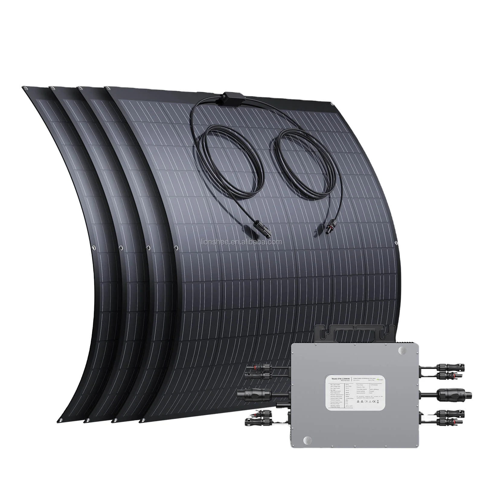 2000W Balcony Solar Kit Grid Tie Solar Energy Storage System With 2KW Micro Inverter 4240W Flexible Solar Panel PV Kit