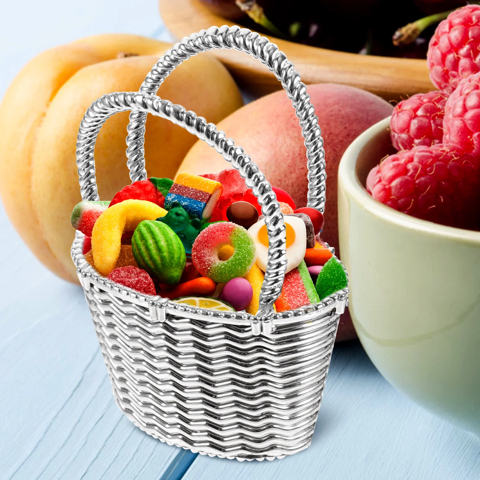 

12 Pcs Candy Box Storage Baskets Handheld Party Favors Baby Shower Gift Plastic Small Container Flower Creative Lightweight