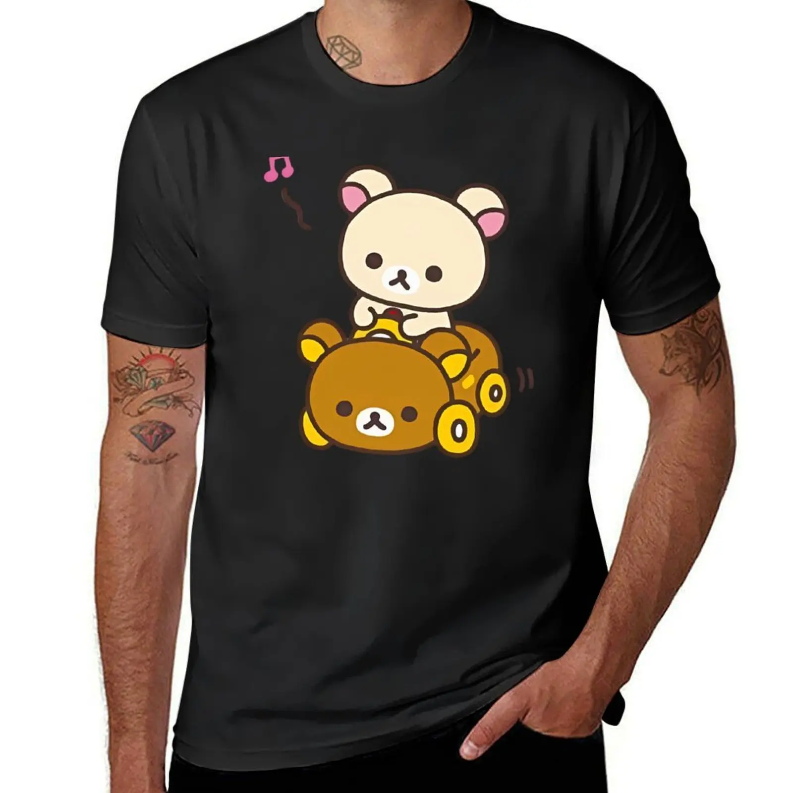 

car drive rilakuma T-Shirt cotton graphic tees plus size clothes cotton man t-shirts oversized t shirt funny t shirts men