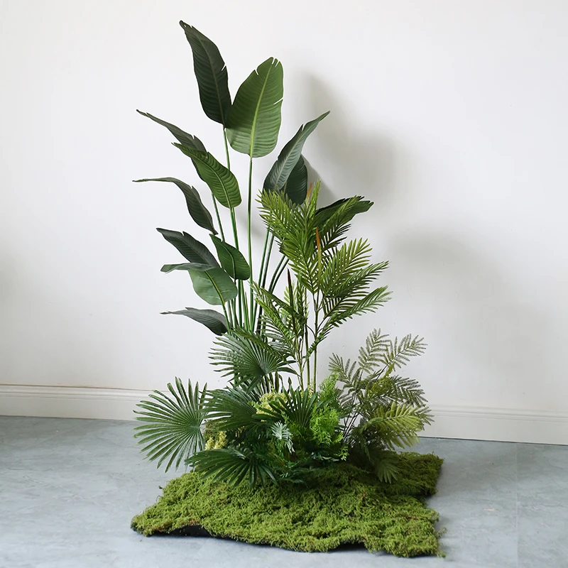 

Simulation green plant landscaping indoor soft decoration landscape traveler banana loose tail staircase corner flower groove