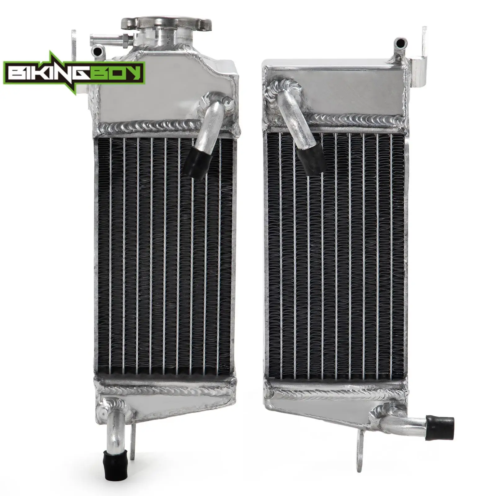 BIKINGBOY For Honda CR 500 CR500 85 86 87 88 CR250R 1984 Engine Radiator Cooling Water Cooler Aluminium Alloy Core Polished Set