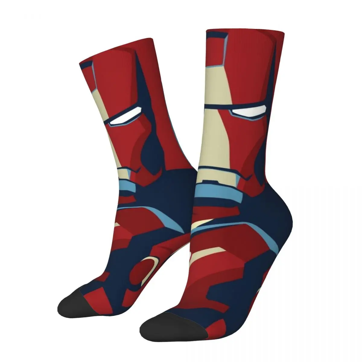 Happy Funny Men's compression Socks See Vintage Harajuku Marvel Iron Man Street Style Novelty Seamless Crew Crazy Sock Gift