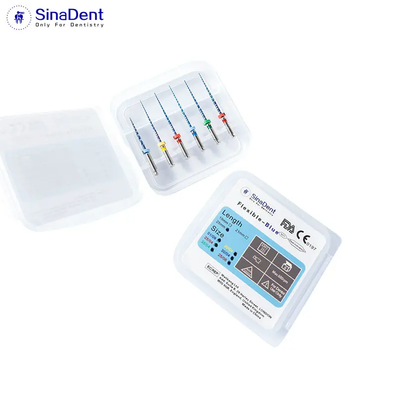 6Pcs Dental Files Endodontic Flexible Blue Files 04 06 NiTi  Heat Activation 25mm 21mm Assorted Dental Instruments for Dentist