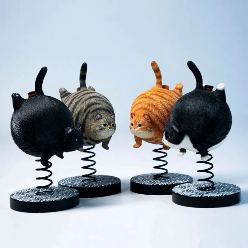 Presale JXK Handmade Ornament Cute Bouncy Ball Cat Spring Cat Animal Model Shaped Decorations Desktop Crafts